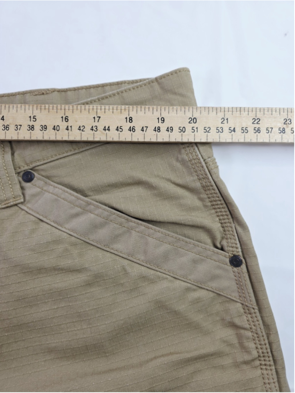 Ridgecut Toughwear Pants Brown Double Knee Canvas Ripstop Workwear Mens 40/32 - Picture 4 of 8